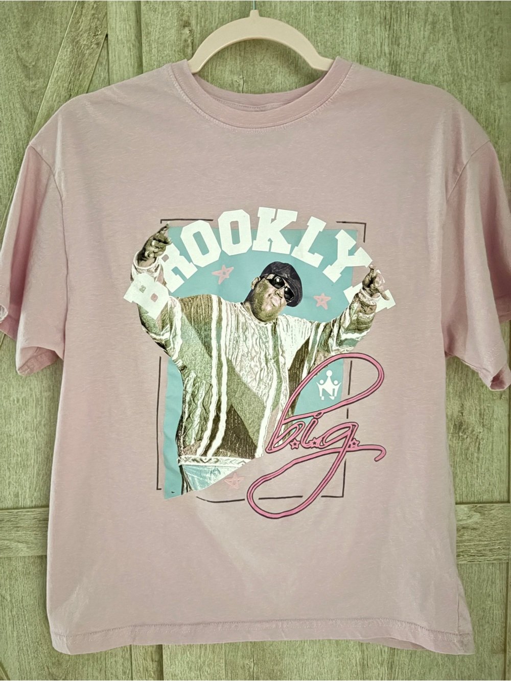 The Notorious B.I.G. Biggie Brooklyn Pink Graphic Tee | XS Fits Small